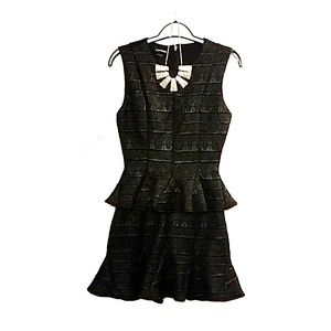 NWT Bebe Black Peplum cocktail dress sz XS